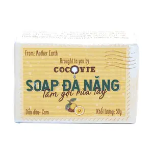 Xà Bông Đa Năng Dầu Dừa Cam, Multi-Purpose Soap, Coconut Oil & Orange (50g) - COCOVIE
